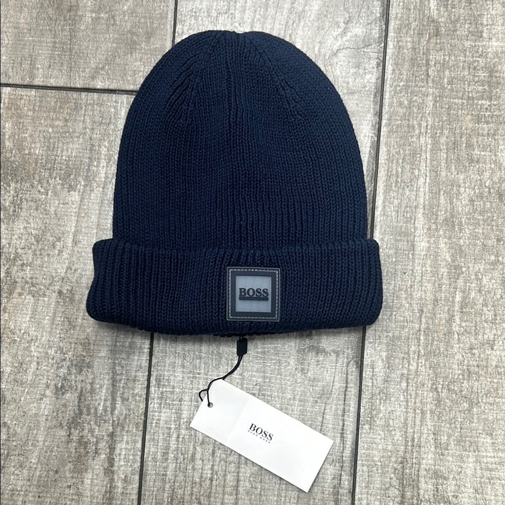 100% Authentic BOSS Navy Beanie for Kids NWT